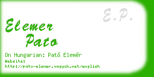 elemer pato business card
